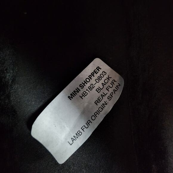 KARA Black Genuine Lamb Fur & Suede Mini Shopper or Japanese Knot Bag RARE HTF - Picture 6 of 12